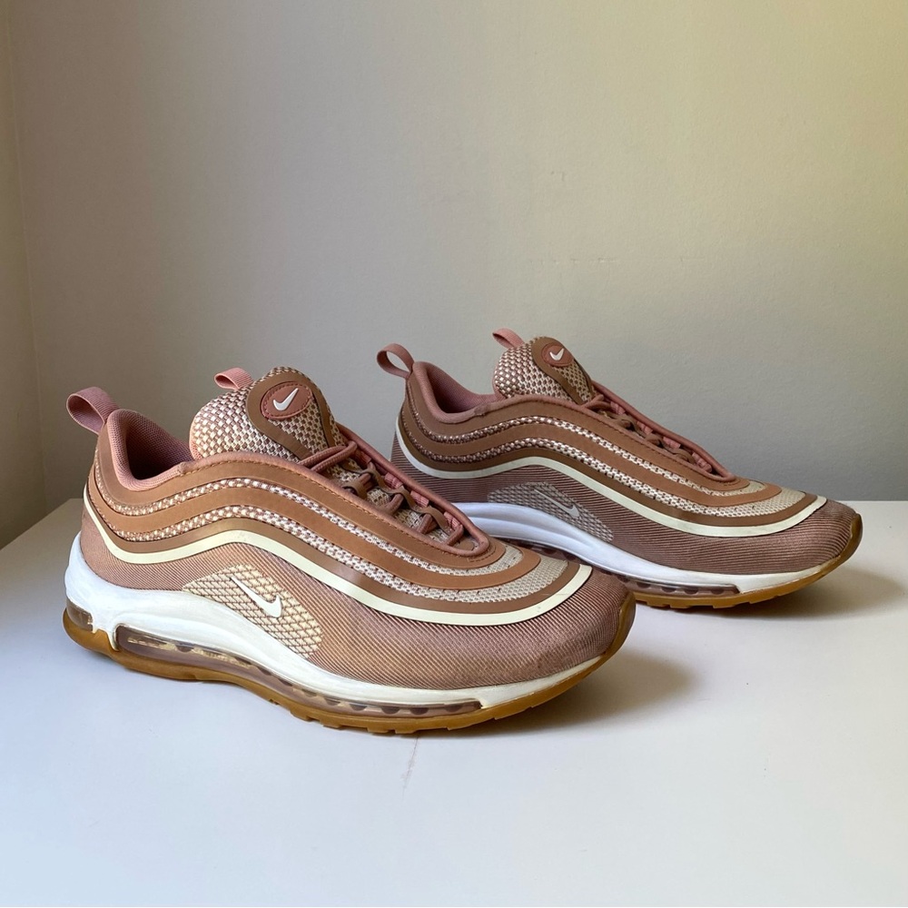 Nike Women's Air Max 97 Slip-On Sneakers Pink Tan White - Picture 4 of 14